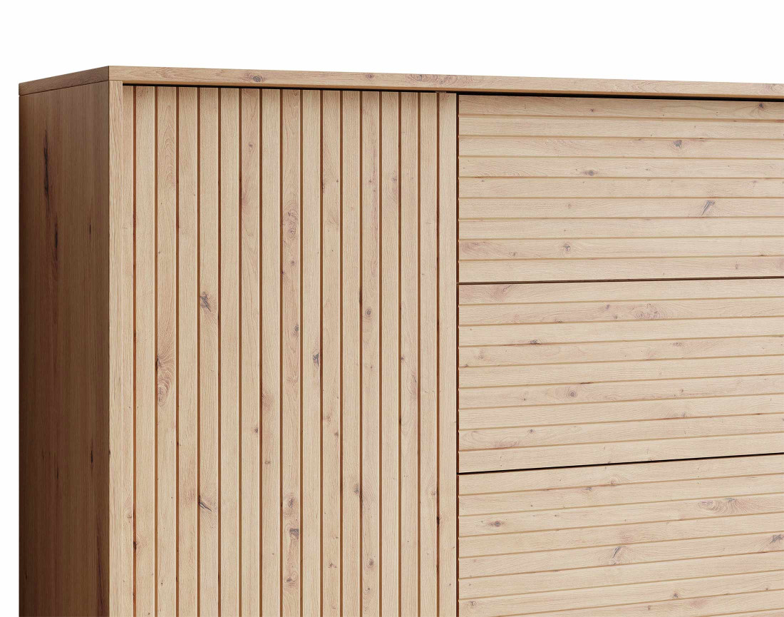 Buffet bois 3 tiroirs et 1 porte 120cm Diego