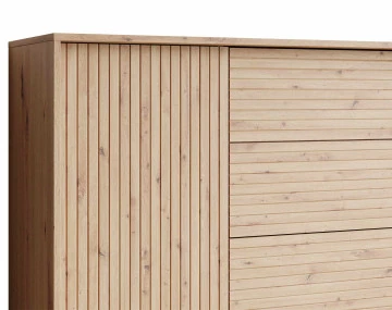 Buffet bois 3 tiroirs et 2 portes 180cm Diego
