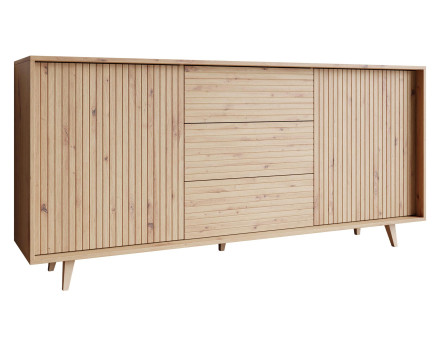 Buffet bois 3 tiroirs et 2 portes 180cm Diego