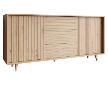 Buffet bois 3 tiroirs et 2 portes 180cm Diego