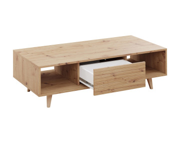 Table basse bois 2 niches 120cm Diego