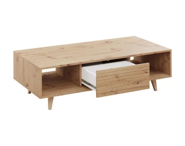 Table basse bois 2 niches 120cm Diego