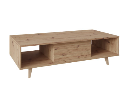 Table basse bois 2 niches 120cm Diego