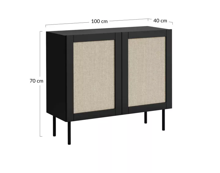 Buffet bois et jute 100cm Jose