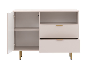 Buffet beige 2 tiroirs, 1 porte et 1 niche 107cm Monica
