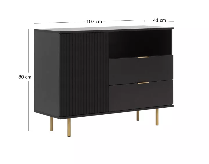 Buffet noir 107cm Monica