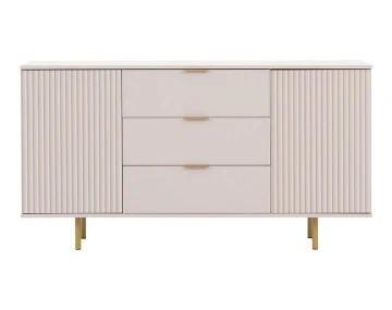 Buffet beige 3 tiroirs et 2 portes 150cm Monica