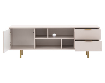 Meuble TV beige 4 niches et 2 portes 150cm Monica