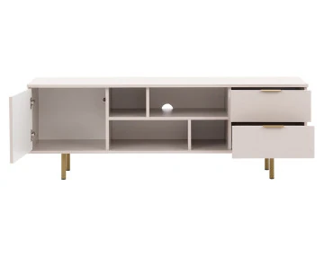 Meuble TV beige 4 niches et 2 portes 150cm Monica