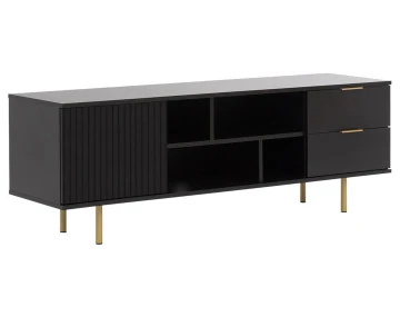 Meuble TV noir 4 niches et...