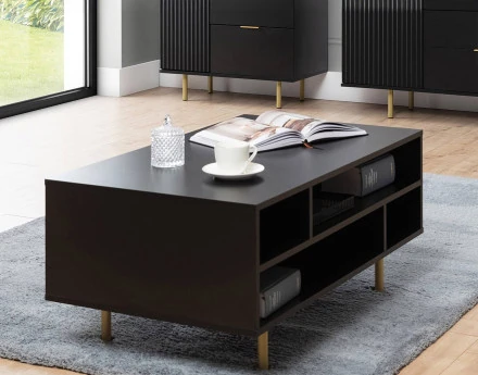 Table basse noir 5 niches...