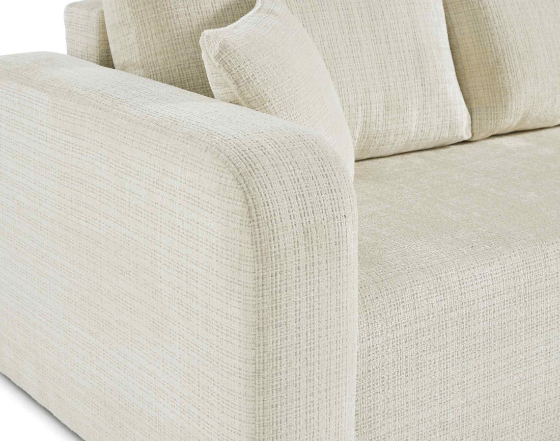 Canapé d'angle réversible 4 places convertible avec coffre en velours texturé Miro