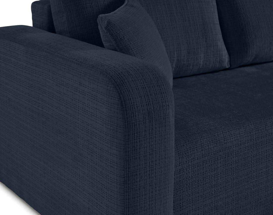 Canapé d'angle réversible 4 places convertible avec coffre en velours texturé Miro