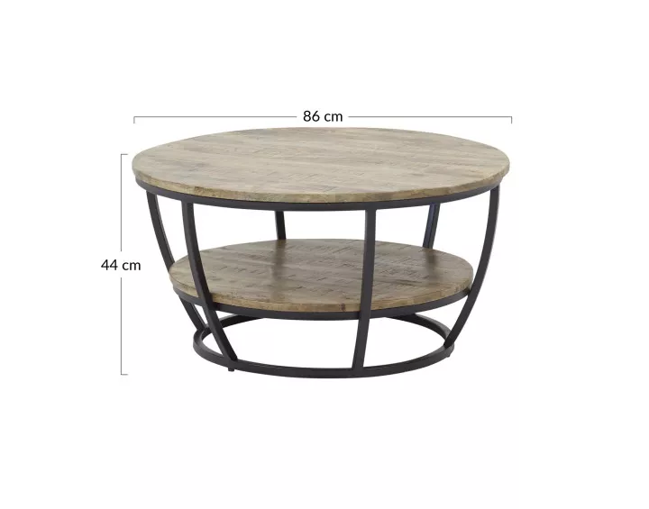 Table basse bois et noir 86cm Corazon