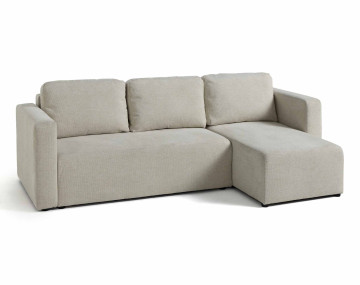 Canapé d'angle réversible 4 places convertible avec coffre en tissu texturé Canopy