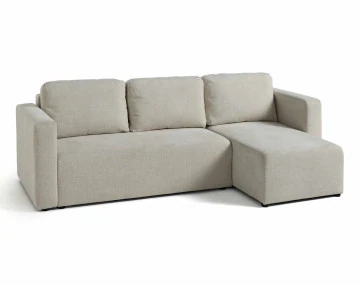 Canapé d'angle réversible 4 places convertible avec coffre en tissu texturé Canopy