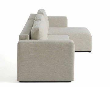 Canapé d'angle réversible 4 places convertible avec coffre en tissu texturé Canopy
