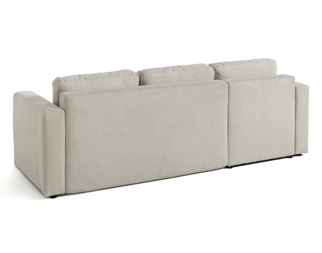 Canapé d'angle réversible 4 places convertible avec coffre en tissu texturé Canopy Canapé d'angle réversible 4 places convertible avec coffre en tissu texturé Canopy