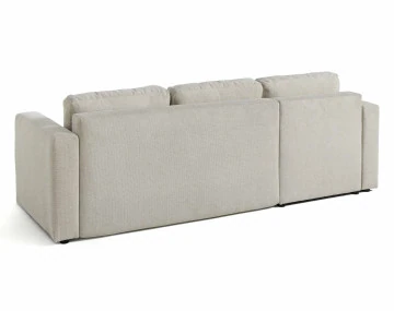 Canapé d'angle réversible 4 places convertible avec coffre en tissu texturé Canopy