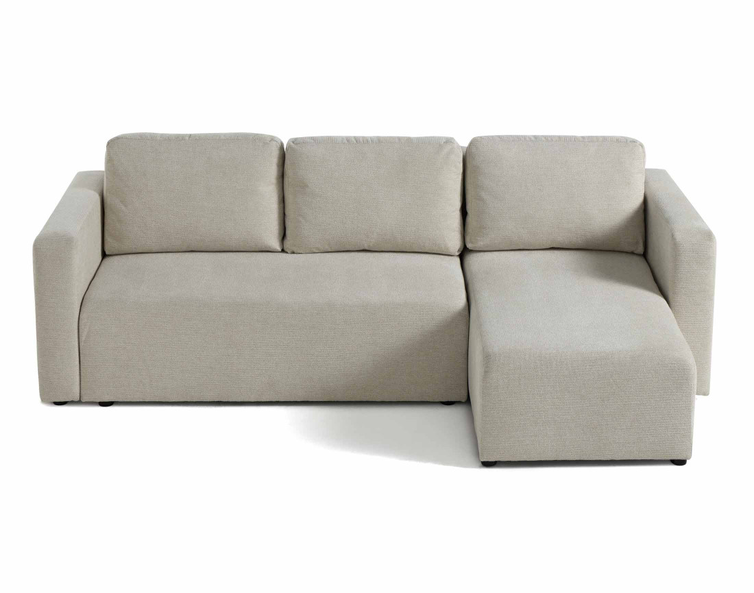 Canapé d'angle réversible 4 places convertible avec coffre en tissu texturé Canopy Canapé d'angle réversible 4 places convertible avec coffre en tissu texturé Canopy