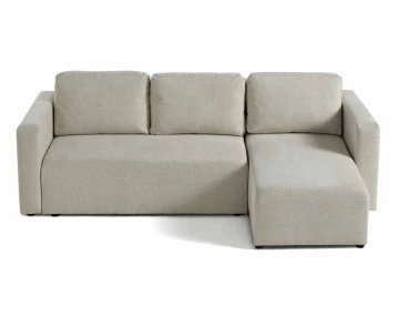 Canapé d'angle réversible 4 places convertible avec coffre en tissu texturé Canopy