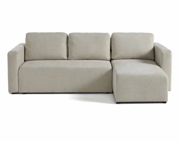 Canapé d'angle réversible 4 places convertible avec coffre en tissu texturé Canopy