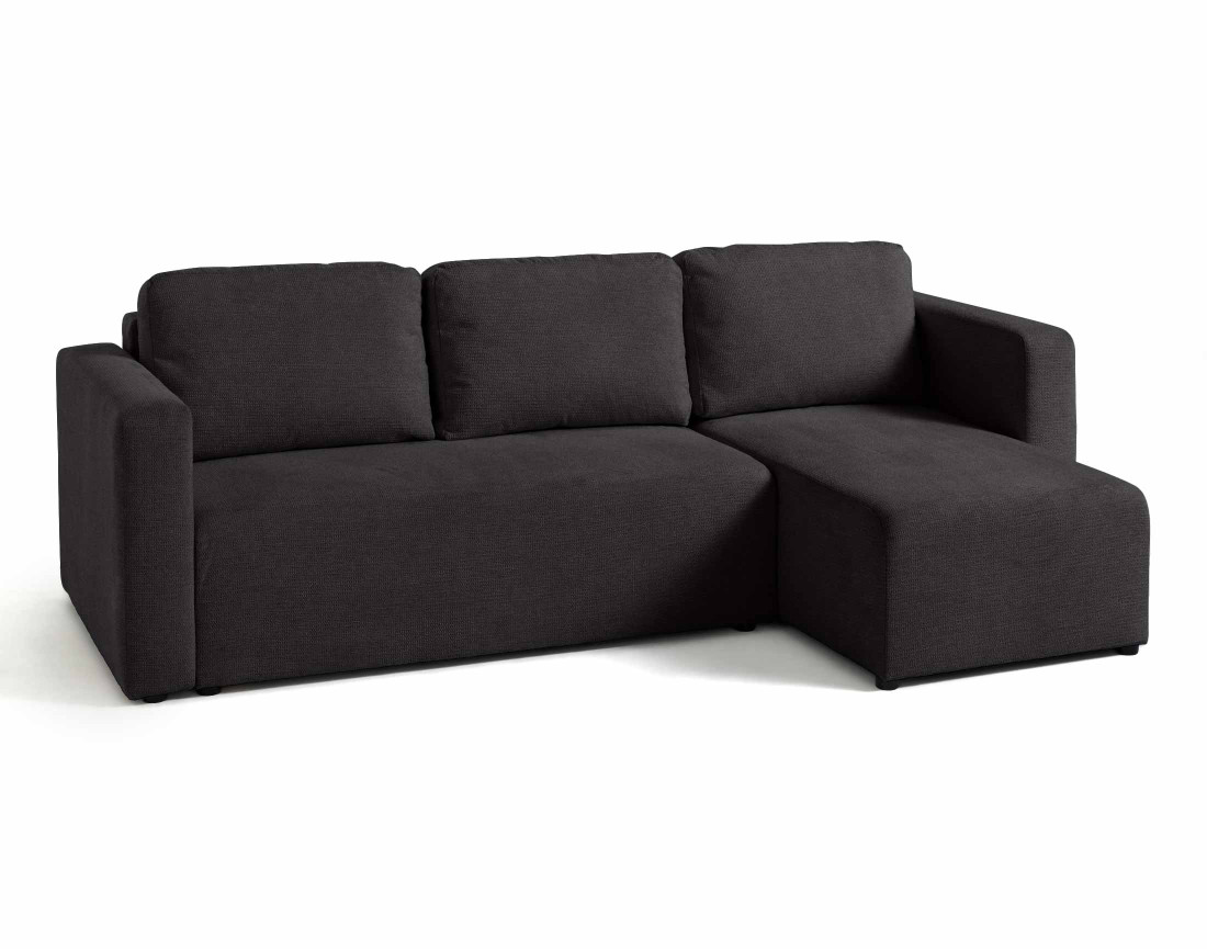 Canapé d'angle réversible 4 places convertible avec coffre en tissu texturé Canopy