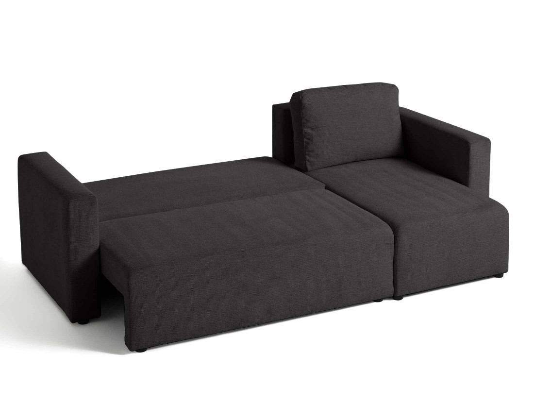 Canapé d'angle réversible 4 places convertible avec coffre en tissu texturé Canopy