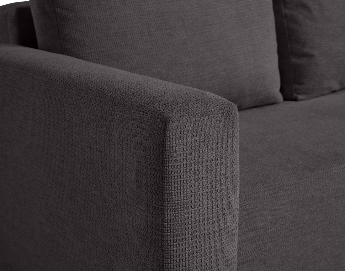 Canapé d'angle réversible 4 places convertible avec coffre en tissu texturé Canopy