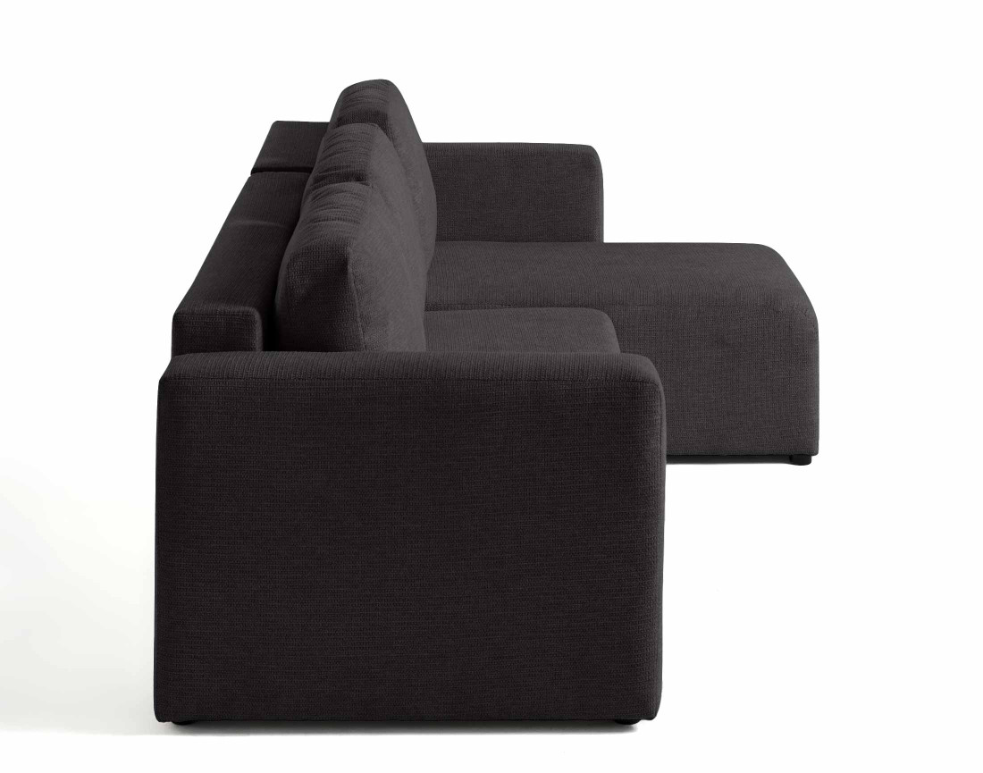 Canapé d'angle réversible 4 places convertible avec coffre en tissu texturé Canopy