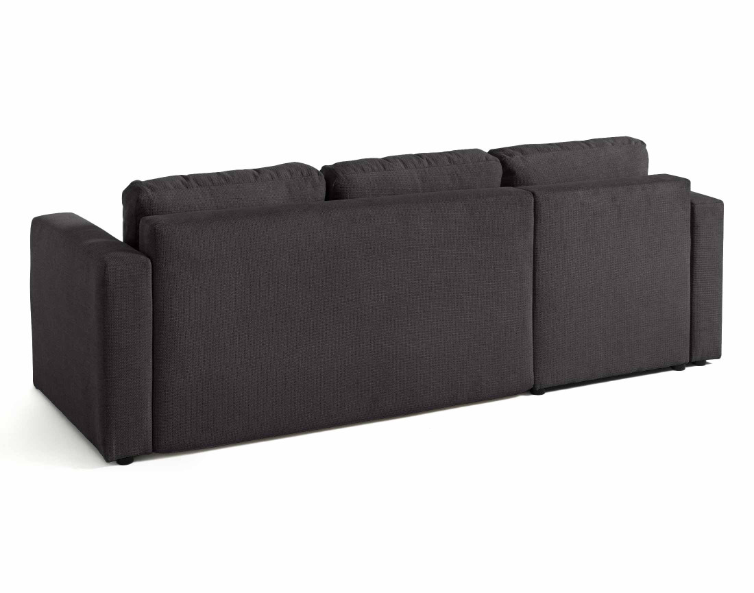 Canapé d'angle réversible 4 places convertible avec coffre en tissu texturé Canopy