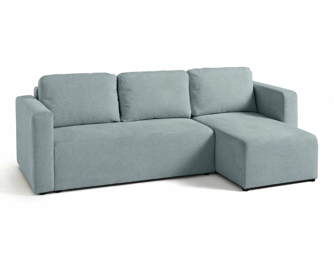 Canapé d'angle réversible 4 places convertible avec coffre en tissu texturé Canopy