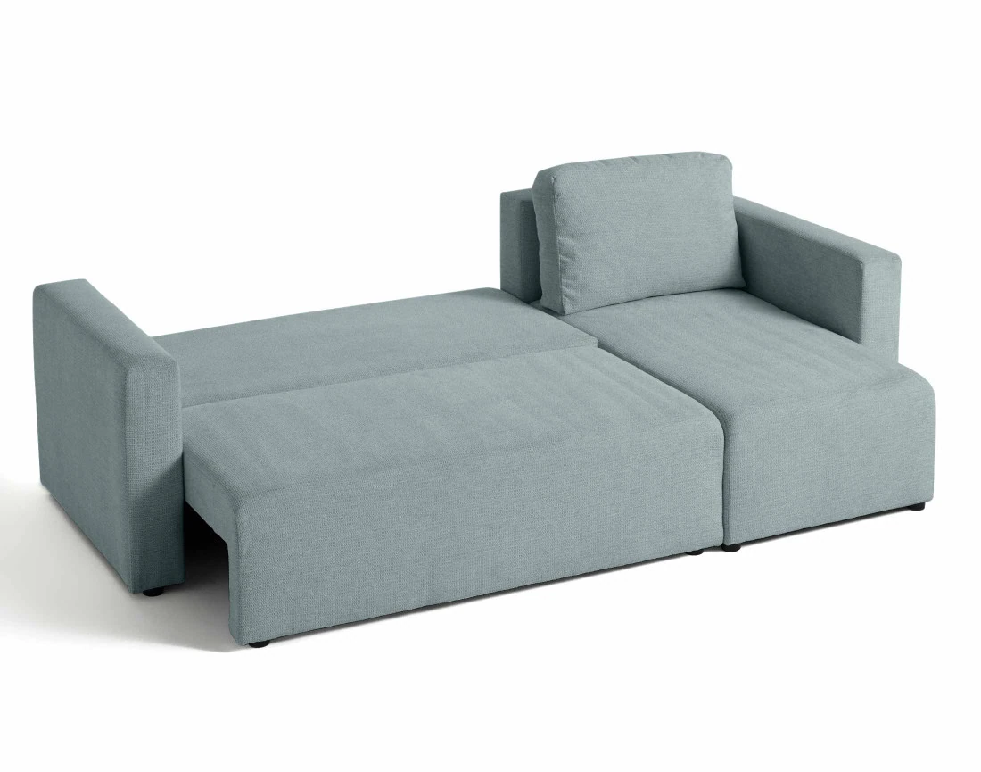 Canapé d'angle réversible 4 places convertible avec coffre en tissu texturé Canopy