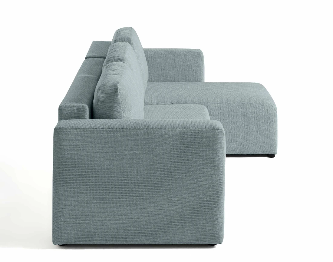 Canapé d'angle réversible 4 places convertible avec coffre en tissu texturé Canopy