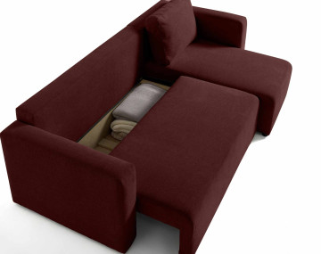 Canapé d'angle réversible 4 places convertible avec coffre en tissu texturé Canopy