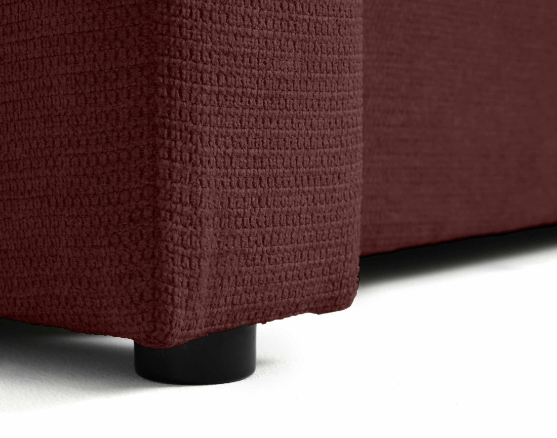 Canapé d'angle réversible 4 places convertible avec coffre en tissu texturé Canopy