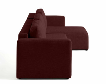 Canapé d'angle réversible 4 places convertible avec coffre en tissu texturé Canopy