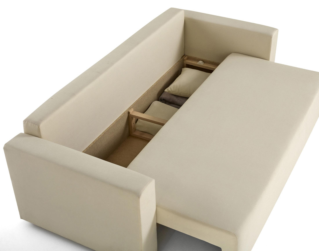 Canapé 3 places convertible avec coffre en tissu Regala Canapé 3 places convertible avec coffre en tissu Regala