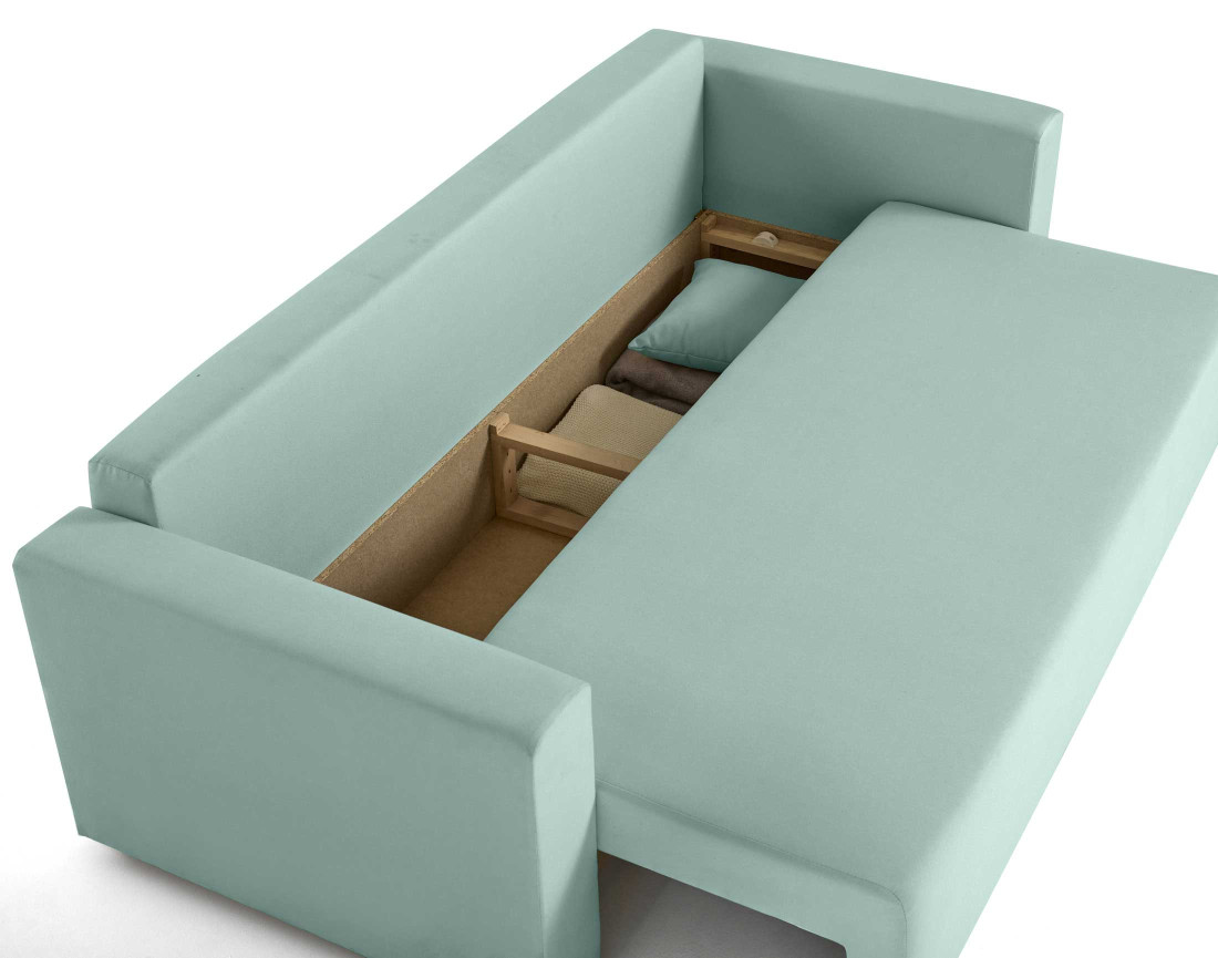 Canapé 3 places convertible avec coffre en tissu Regala