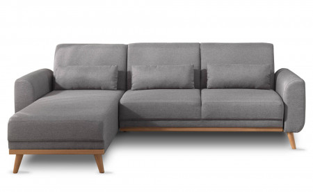 VERA - Canapé d'angle réversible convertible au style scandinave en tissu - 246x88x149cm VERA - Canapé d'angle réversible convertible au style scandinave en tissu - 246x88x149cm