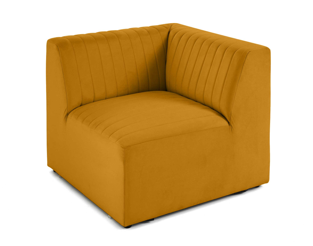 Module d'assise d'angle réversible en velours Nova