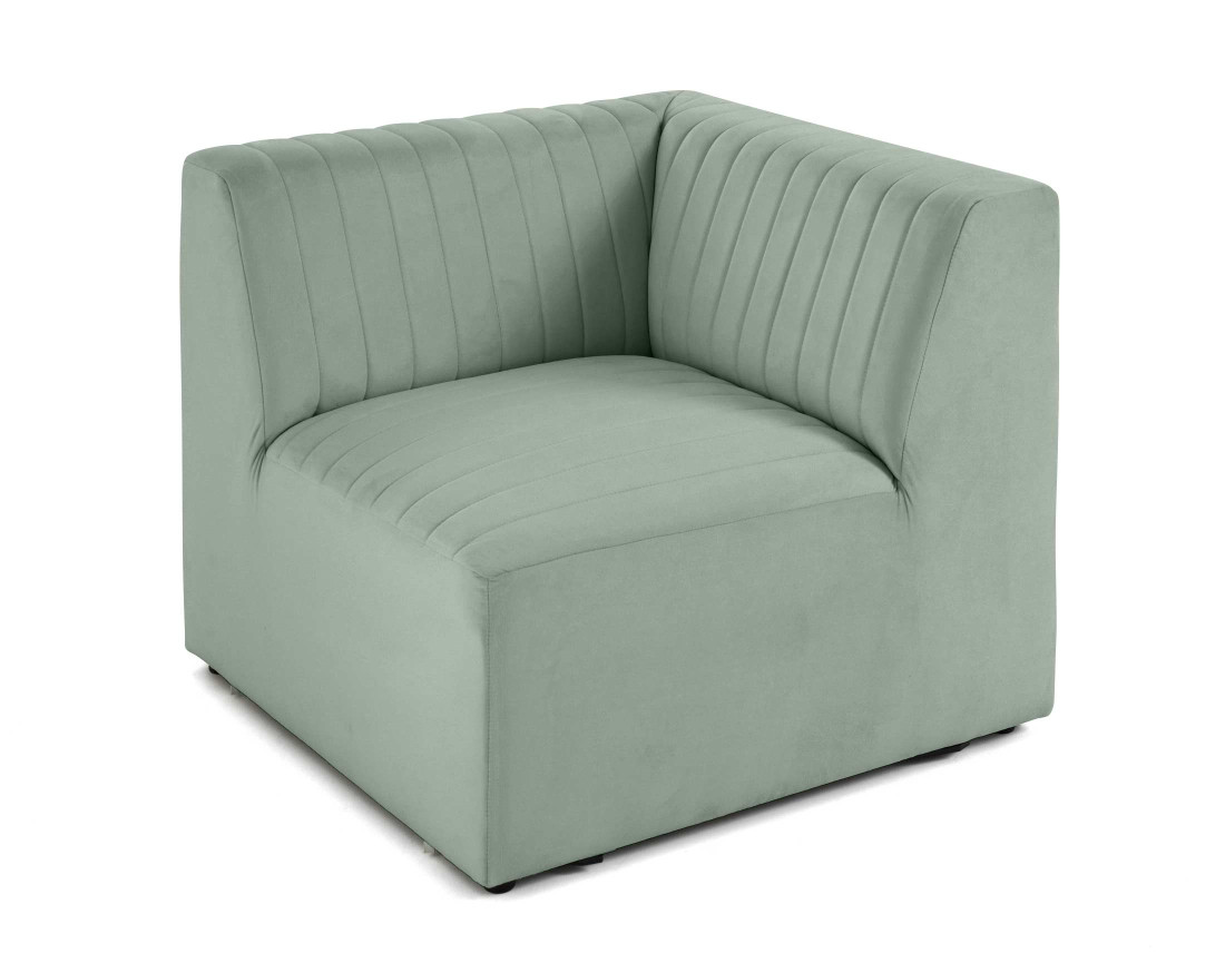 Module d'assise d'angle réversible en velours Nova