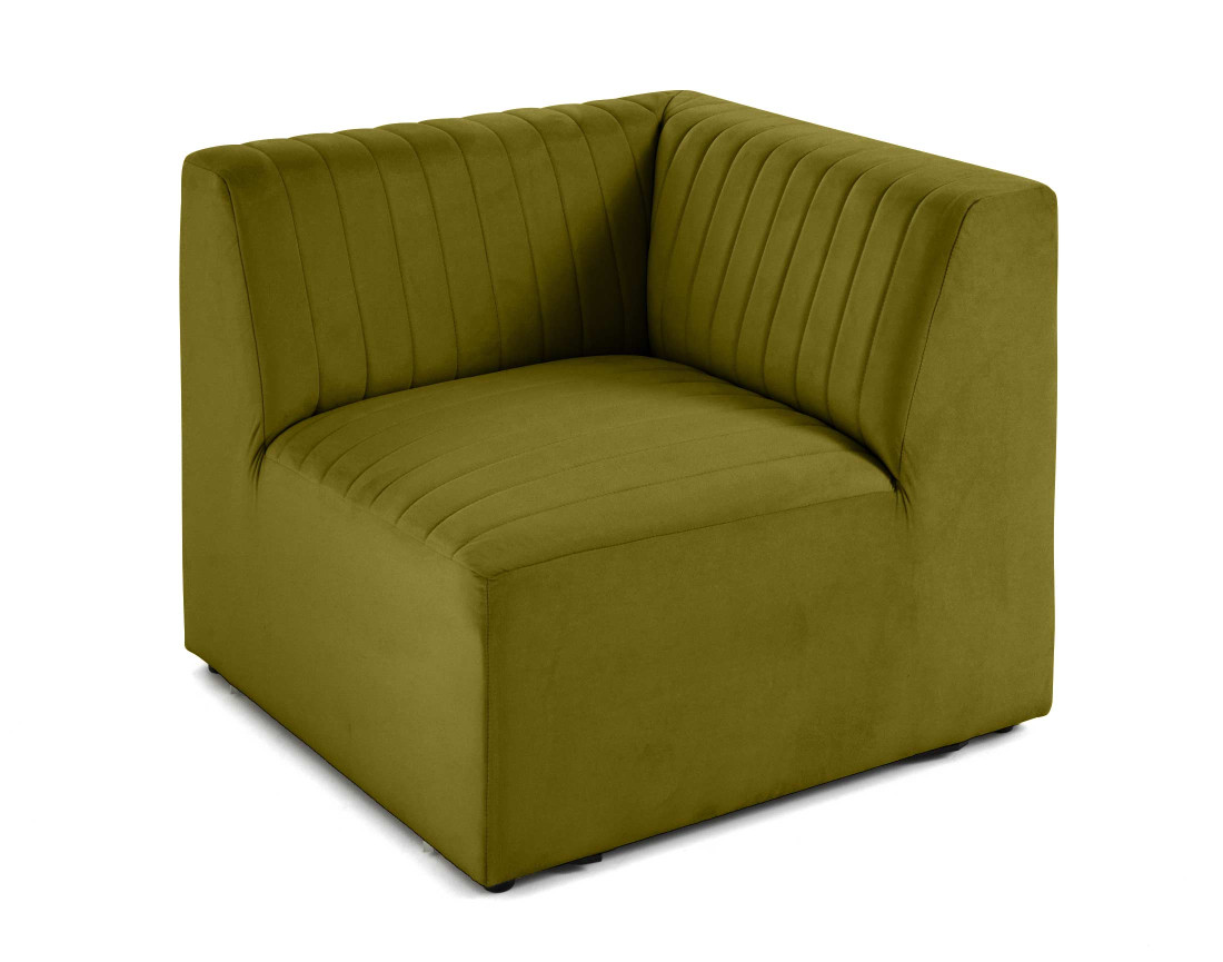 Module d'assise d'angle réversible en velours Nova