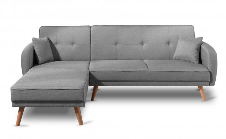 Folke - Canapé d'angle réversible scandinave convertible en tissu - 239x85x158cm Folke - Canapé d'angle réversible scandinave convertible en tissu - 239x85x158cm