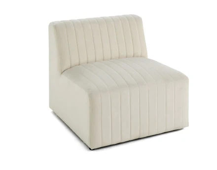 Module d'assise sans accoudoirs en velours Nova