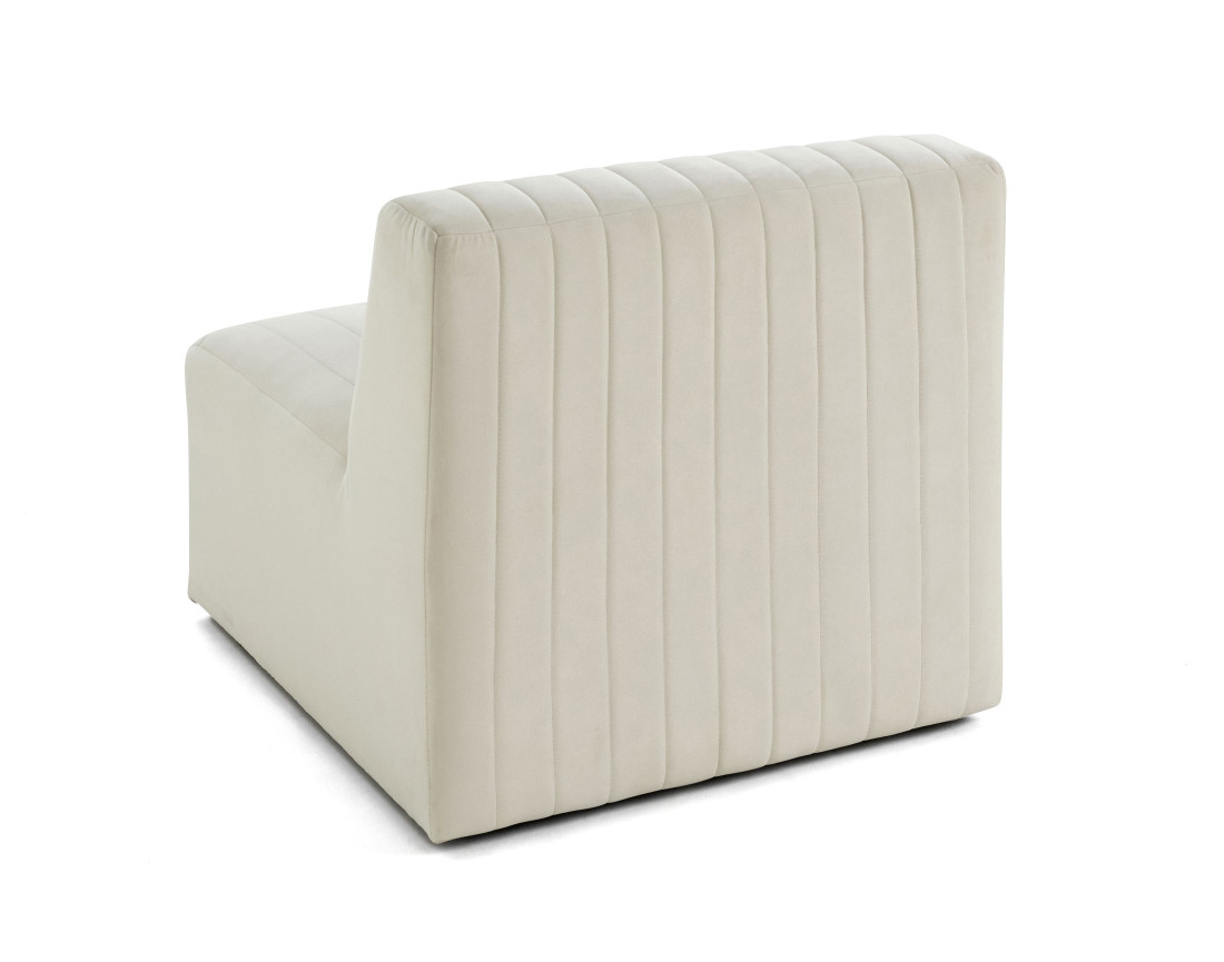 Module d'assise sans accoudoirs en velours Nova