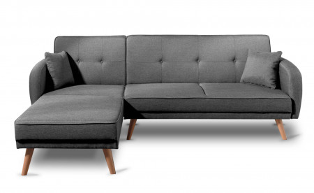 Folke - Canapé d'angle réversible scandinave convertible en tissu - 239x85x158cm Folke - Canapé d'angle réversible scandinave convertible en tissu - 239x85x158cm