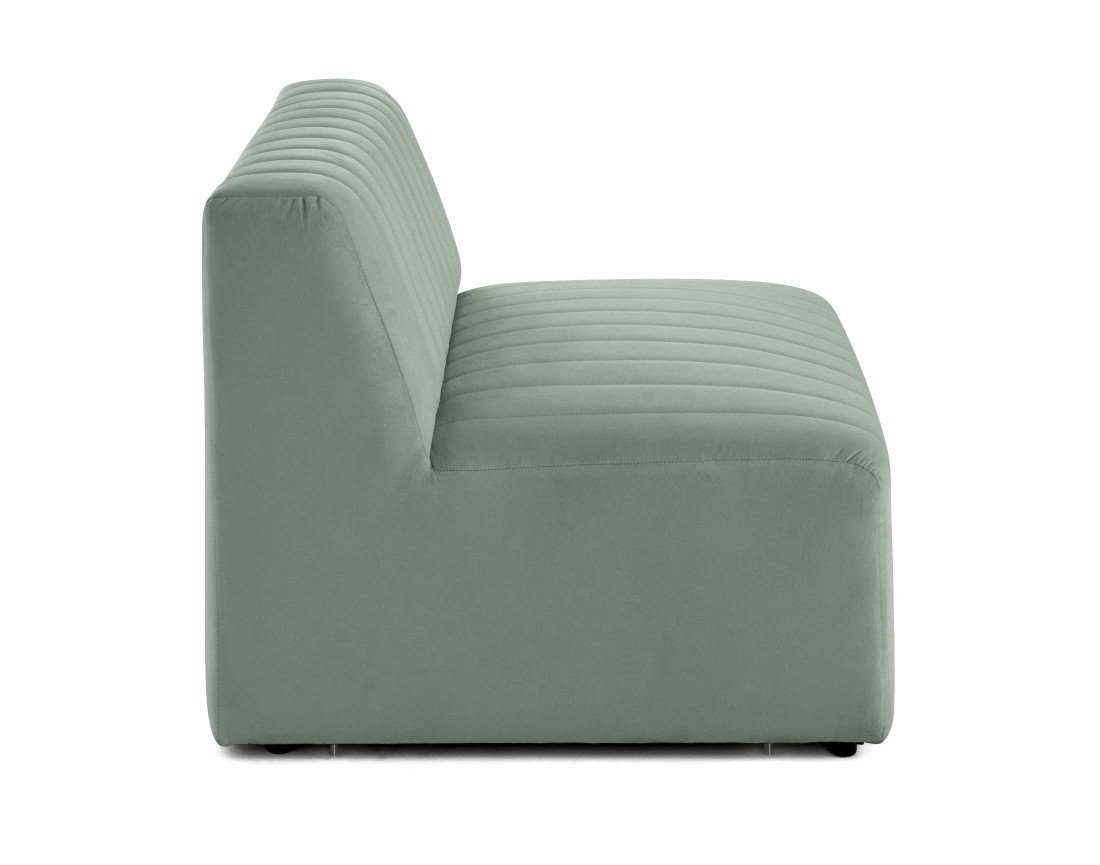 Module d'assise sans accoudoirs en velours Nova