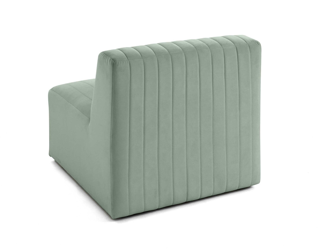 Module d'assise sans accoudoirs en velours Nova