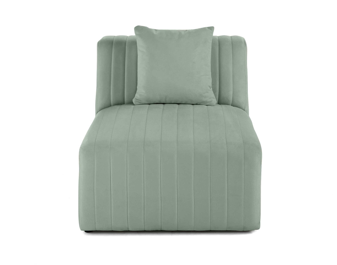 Module d'assise sans accoudoirs en velours Nova